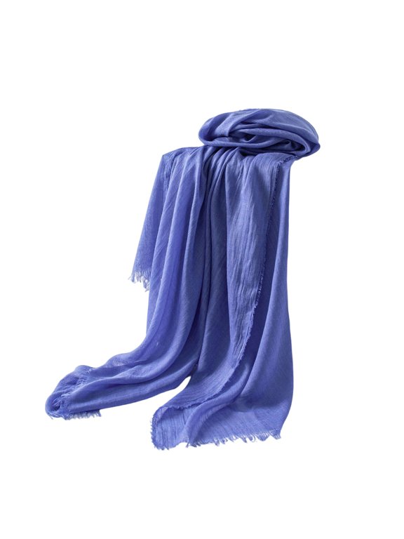 Women Textured Weave Scarf Raw Fringe Shawl Lightweight Airy Oversized Wrap for Casual Daily Outing