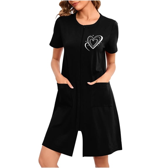 PBFRDSJ Women Valentine's Day Print Zipper Comfortable Pajamas With Pockets