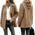 thumbnail image 1 of PBFRDSJ Women Winter Single Breasted Pea Coat Casual Notch Lapel Oversized Thicken Tweed Overcoat Mid Long Wool Blend Overcoat Jacket, 1 of 8