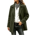thumbnail image 1 of PBFRDSJ Women Winter Single Breasted Pea Coat Casual Notch Lapel Oversized Thicken Tweed Overcoat Mid Long Wool Blend Overcoat Jacket, 1 of 8