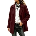 thumbnail image 1 of PBFRDSJ Women Winter Single Breasted Pea Coat Casual Notch Lapel Oversized Thicken Tweed Overcoat Mid Long Wool Blend Overcoat Jacket, 1 of 8