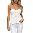 thumbnail image 1 of PBFRDSJ Women Y2k Stripe Halter Babydoll Tops Boho Crop Halter Tops Tie Front Ruched Babydoll for Summer Beach Vacation, 1 of 5
