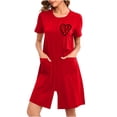 thumbnail image 1 of PBFRDSJ Women Zipper Robe Short Sleeve Lightweight Soft Housecoat Summer Short Nightgowns with Pockets, 1 of 6