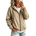 thumbnail image 1 of PBFRDSJ Women's Lightweight Rain Jacket Comfortable Stretch Hooded Zip Up Jacket with Pockets for Hiking Travel Outdoor Sizes S-2XL, 1 of 9
