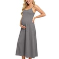 thumbnail image 1 of PBFRDSJ Women's Maternity Cami Dresses Sleeveless Backless Casual Dress Spaghetti Strap Flowy Loose Long Sundress, 1 of 9