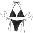 thumbnail image 1 of PBFRDSJ Women's Polka Dots Bikini Set Halter Triangle String Thong Y2k Summer Beach Two Piece Swimsuit, 1 of 6