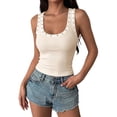 thumbnail image 1 of PBFRDSJ Women's Studded Ribbed Tank Top Y2k Punk Grunge Square Neck Vest Sleeveless Slim Crop Tops for Going Out Casual, 1 of 9