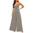 thumbnail image 1 of PBFRDSJ Women's Summer Striped Tube Romper Backless Adjustable Spaghetti Strap Tie Back Rompers Boho Flowy Loose One Piece Jumpsuits, 1 of 7