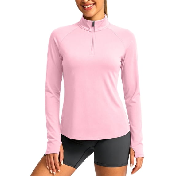 PBFRDSJ Womens 1/4 Zip Pullover Long Sleeve UPF 50+ Sun Protection Shirts Slim Fit Athletic Jakcets for Workout Hiking Running