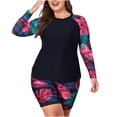 thumbnail image 1 of PBFRDSJ Womens 2 Piece Plus Size Rash Guard Swimwear UPF 50+ Sun Protection Surf Swim Shirts with Boyshort, 1 of 6