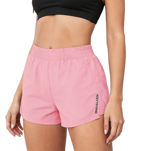 PBFRDSJ Womens 5" Running Shorts Mid Waisted Summer Workout Gym Athletic Shorts Solid Color Basic Breathable Bottoms