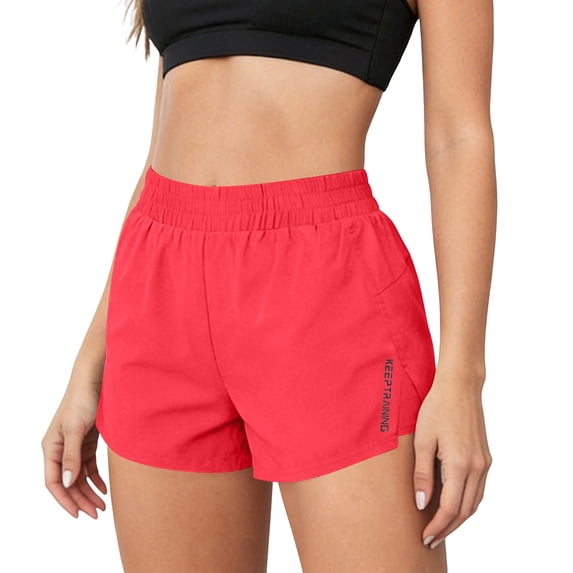 PBFRDSJ Womens 5" Running Shorts Mid Waisted Summer Workout Gym Athletic Shorts Solid Color Basic Breathable Bottoms