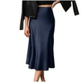 thumbnail image 1 of PBFRDSJ Womens Satin Skirts Summer High Waist Slim Fit Fish Tail Midi Skirt Stretchy Bodycon Business Pencil Skirt, 1 of 4
