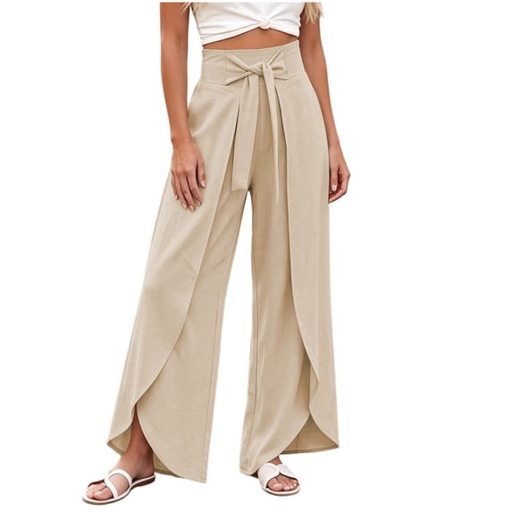 PBFRDSJ Womens Wide Leg Dress Pants High Waisted Flowy Palazzo Pants Business Casual Office Pants for Workwear