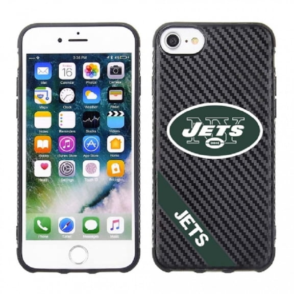 PBG NFL New York Jets Black Carbon Case for iPhone SE (2020), (22), 8, 7 & 6S (4.7")