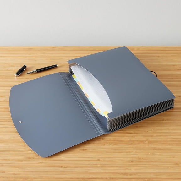 PBH-2556 Expanding File, Letter Size, 12-Pack, Black & Gray