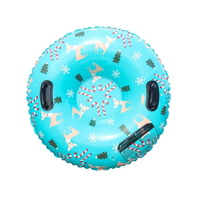 Snow Throw Inflatables PBIYXQC Inflatable Snow Tube, Round Heavy‑Duty Sledding Float with Non ...