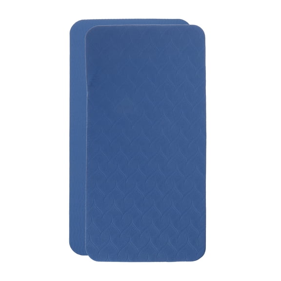 PBIYXQC Yoga Exercise Mat 2-Piece, Thick Non Slip High Density Foam Lightweight Sports Fitness Home Workout Mats Dark Blue