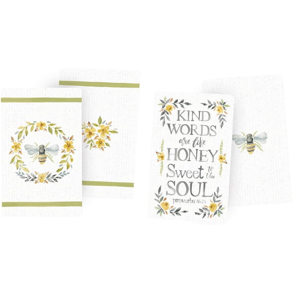 PBK Watercolor Bee Themed Journal Paper Notebook - 2 Pack Stationery Set 5" x 8.25"
