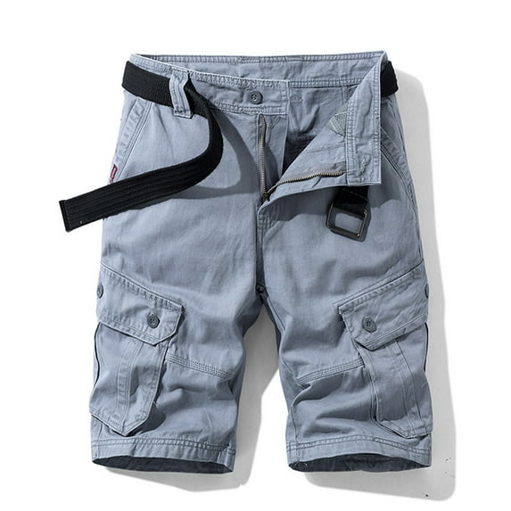 PBNBP Cargo Shorts for Men,Men Cargo Shorts with Multi Pocket,Casual Solid Belted Shorts Stretch Work Shorts Daily Outdoor Shorts