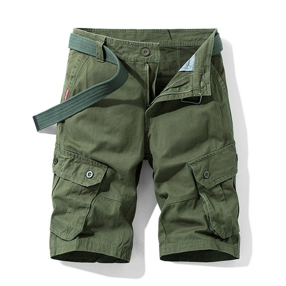 PBNBP Cargo Shorts for Men,Men Cargo Shorts with Multi Pocket,Casual Solid Belted Shorts Stretch Work Shorts Daily Outdoor Shorts