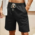 thumbnail image 1 of PBNBP Linen Shorts for Men 2023,Linen Shorts for Mens Casual Classic Fit 11 Inch Inseam Elastic Waist Shorts Workout Sweatpants Beach Swim Crop Shorts, 1 of 6