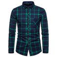 thumbnail image 1 of PBNBP Mens Shirts Plaid Print Western Business Long Sleeve Dress Shirts Vintage Button Down Shirts Turn Down Collar Tops, 1 of 4