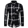 thumbnail image 1 of PBNBP Mens Shirts Plaid Print Western Business Long Sleeve Dress Shirts Vintage Button Down Shirts Turn Down Collar Tops, 1 of 4