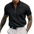 thumbnail image 1 of PBNBP Polos Shirts for Men,Mens Knitted Polos Shirts Quarter Zip Polos T Shirt Short Sleeve Regular Fit Shirt for Summer, 1 of 7