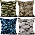 thumbnail image 1 of PBOBRIICH Military Throw Pillow Case Set of 4,Camouflage Linen Pillow Cover for Living Room Bedroom Decor,16x16 Inch, 1 of 5