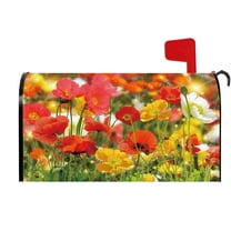 Pbobriich Summer Floral Magnetic Mailbox Cover, Fade Resistant,18x21