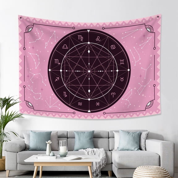 PBOBRIICH Zodiac Astrology Tapestry Constellation Tapestry for Bedroom Witchy Aesthetic Tapestry Wall Hanging for Room,60Wx79L