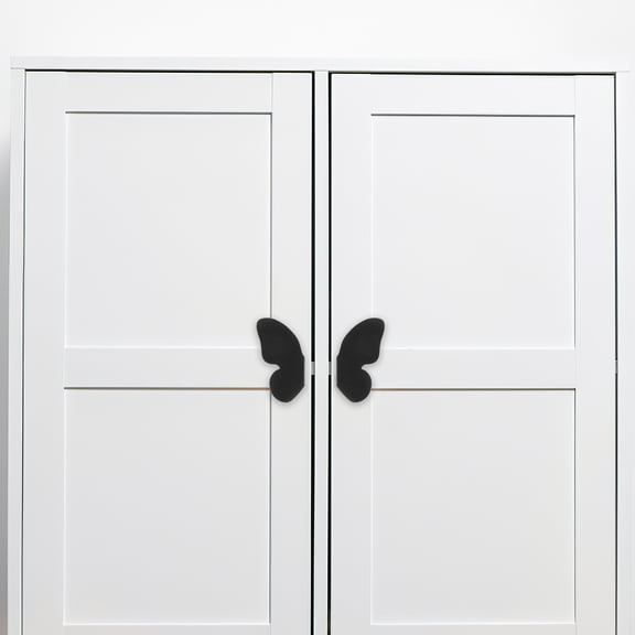 PBPBOX Decorative Door Knobs Black Aluminum Alloy 1 Pair