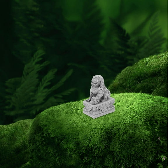 PBPBOX 1 Pair Of Stone Lion Figurine Grey Mini Lion Shape For Feng Shui Arrangement