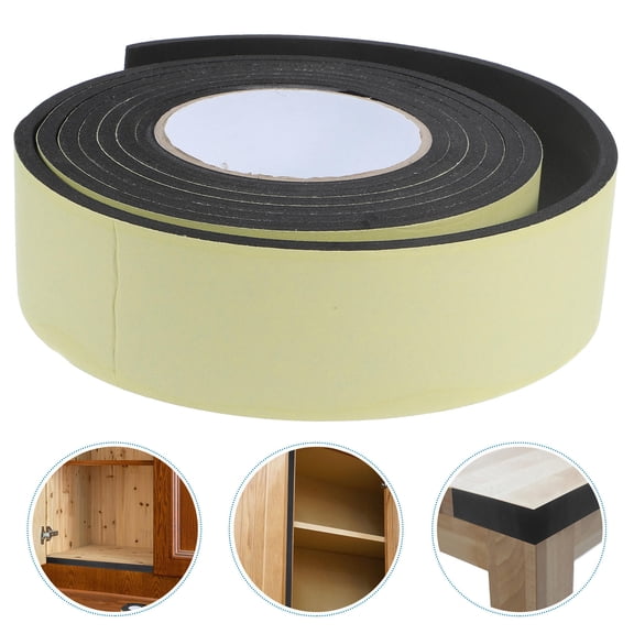 PBPBOX Thick Black Foam Tape Self Adhesive for Door Seal and Weather Insulation p