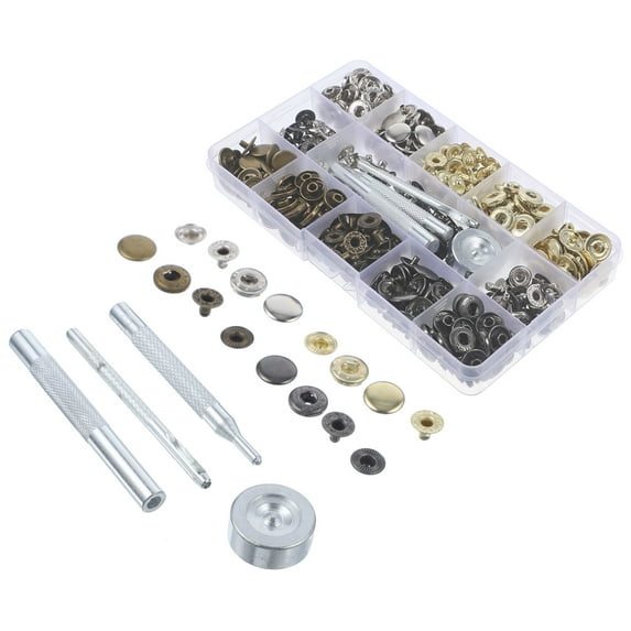 PBPBOX 1 Set 120 Pieces Snap Button Fastener Kit Round Buttons for ...