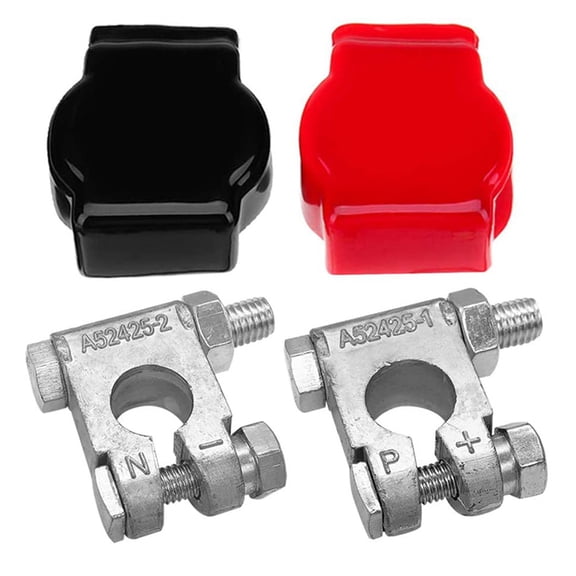 PBPBOX 1Set Car Battery Terminal Clip Set with Flame Retardant ABS and Lead Alloy Material