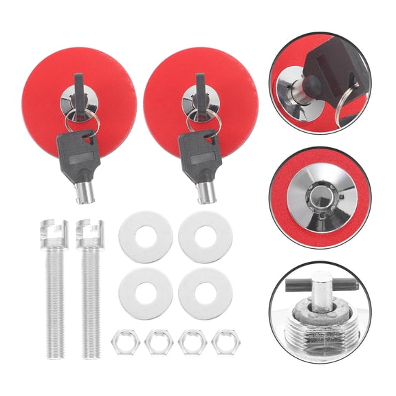 PBPBOX 1Set Automotive Hood Pin Set Red Quick Release Hood Latch Pins Easy Install Bumper Fasteners