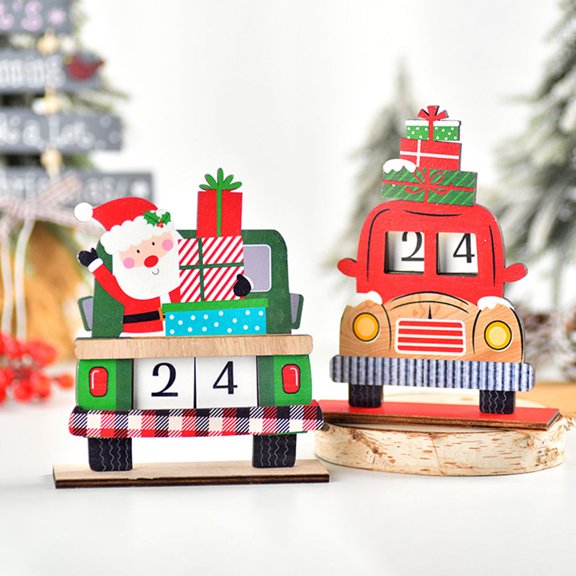PBPBOX 1 Set Decorative Ornaments Wooden Countdown to Christmas for Hotel Decoration