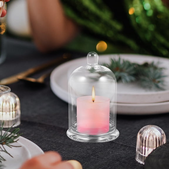 PBPBOX Clear Glass Candle Cup Transparent Decorative Holder for Home and Wedding
