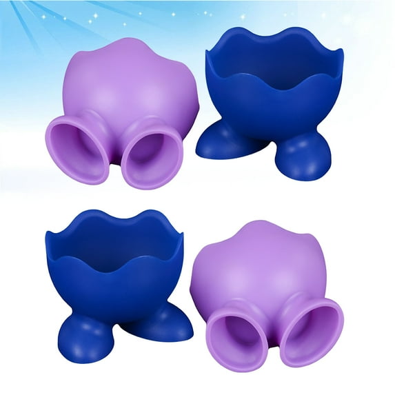 PBPBOX Silicone Egg Boiler Blue Cups for Boiled Eggs for Decor Use 4Pcs