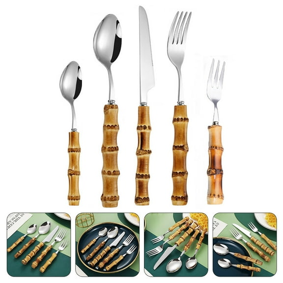 PBPBOX 1 Set Stainless Steel Cutlery with Handle for Home Restaurant and Party Use Elegant Design Dishwasher Safe Tableware