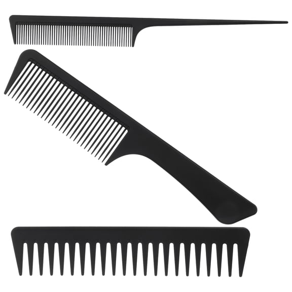 PBPBOX Weaving Teasing Hair Combs Carbon Fiber Black 1 Set