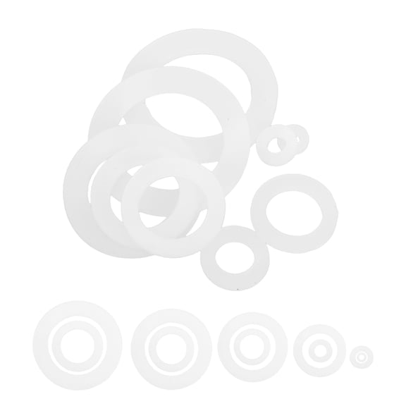 PBPBOX Silicone Sealing Ring O-Ring Silicone Flat Gasket Set White 100pcs Pressure Resistance