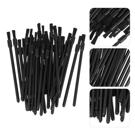 PBPBOX 100Pcs Disposable Lipstick Brush Set Black Plastic Makeup Applicators for Easy Use at Home or Salon