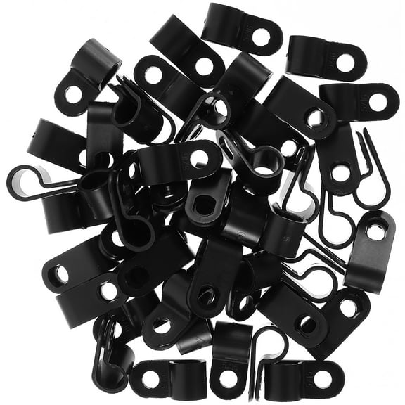PBPBOX Rope Light Mounting Clips Black PVC for Cable Management 100Pcs