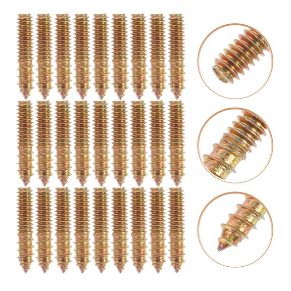 PBPBOX 100Pcs Steel Self Tapping Double Headed Screws Coffee for Household and Wood Projects