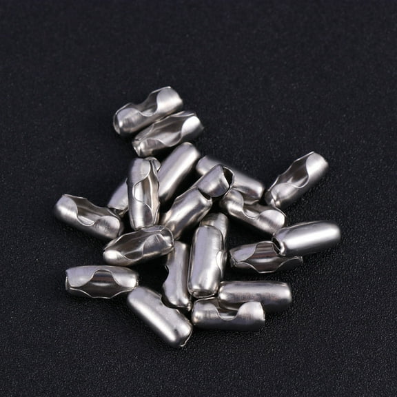 PBPBOX 100Pcs Silver Stainless Steel Ball Chain Connector Clasps Durable Metal Clasps Ideal for DIY Crafts
