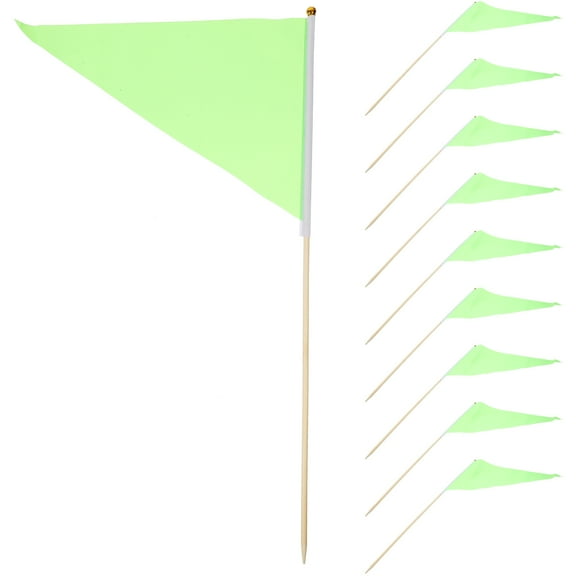 PBPBOX Yard Flags Triangular Green Polyester for Garden Irrigation 10Pcs