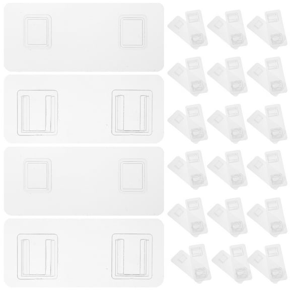 PBPBOX Home Interior Hooks Wall Hook Transparent Plastic 10 Pairs 5.5x2.3x0.04in